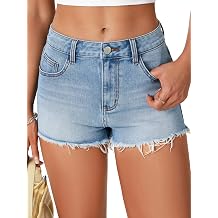 Vrtige Women's Summer Y2k Jeans Shorts Ripped Denim Shorts Beach Party Clubwear