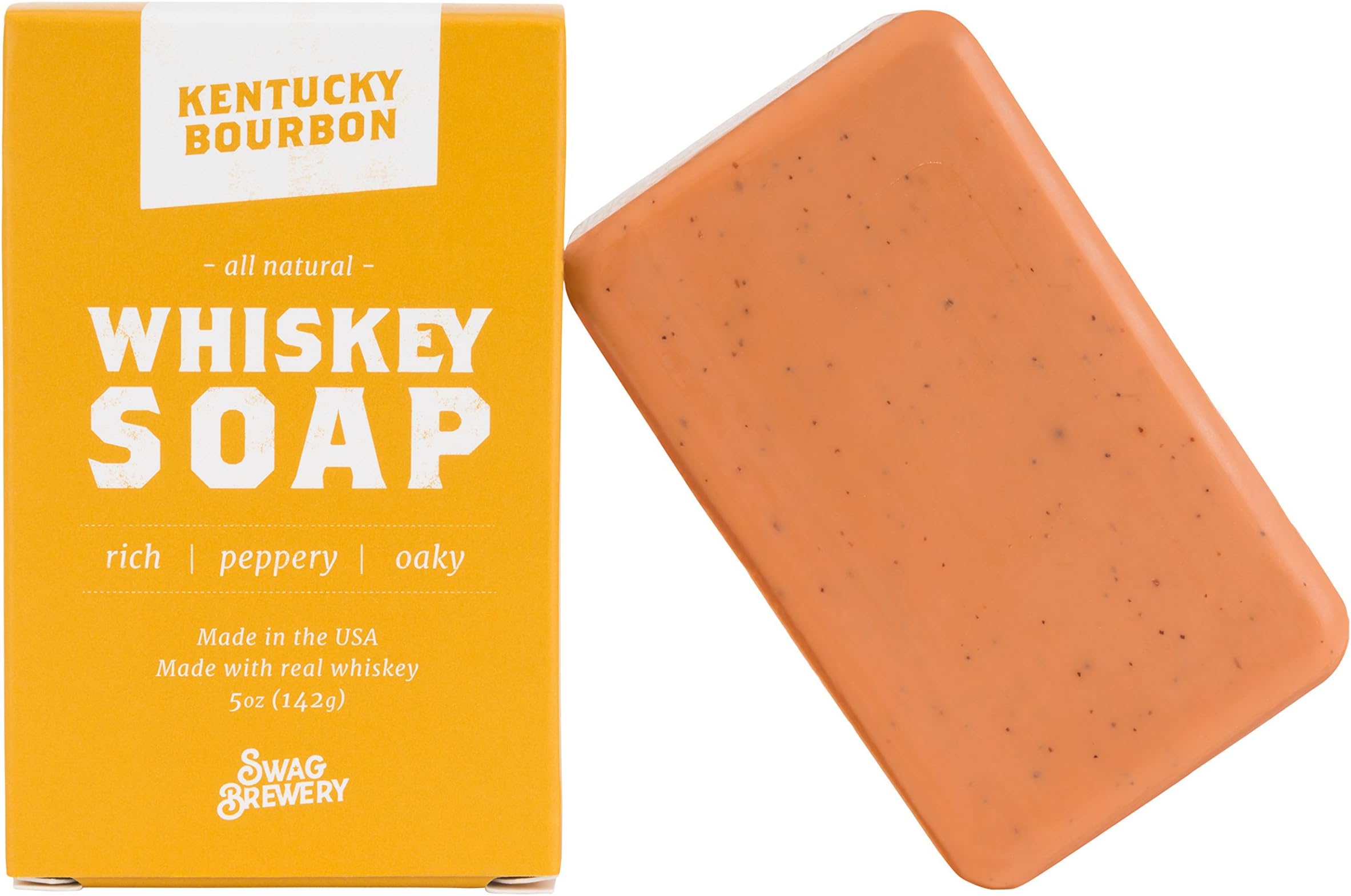 Kentucky Bourbon WHISKEY SOAP | Great Mens Gift for Whiskey, Bourbon, and Scotch Lovers | All Natural + Made in USA | Cool Birthday Gift for men | Made with Real Alcohol | Good for Hand + Face + Body