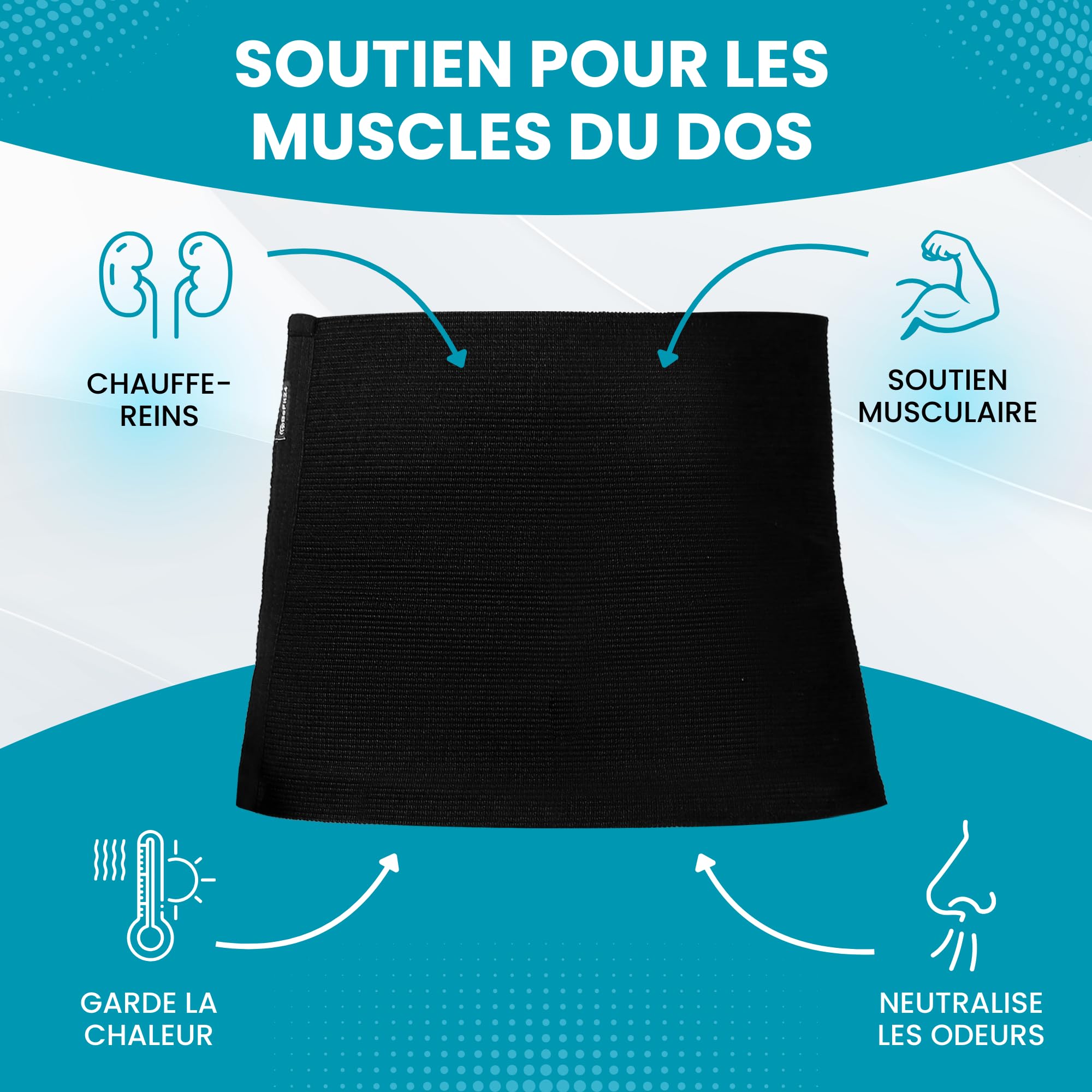 BeFit24 Ceinture Lombaire Thermique en Laine Mérinos pour Homme et Femme – Protège Reins et Dos, Ceinture Chauffante Lombaire Confortable, Respirante, Lavable à la Main