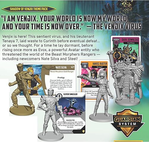 Miniatura 4 de Renegade Game Studios Power Rangers Heroes of The Grid Shadow of Venjix paquete temático Expansión, nuevas cartas y jefes, estudios de juegos