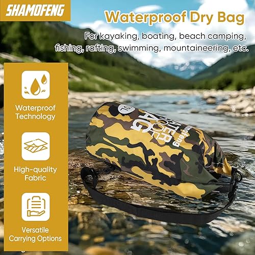 Miniatura 2 de Bolsa seca impermeable Combo de 5-30 litros con parte superior enrollable para kayak, barco, playa, camping, viajes, pesca, con funda para teléfono