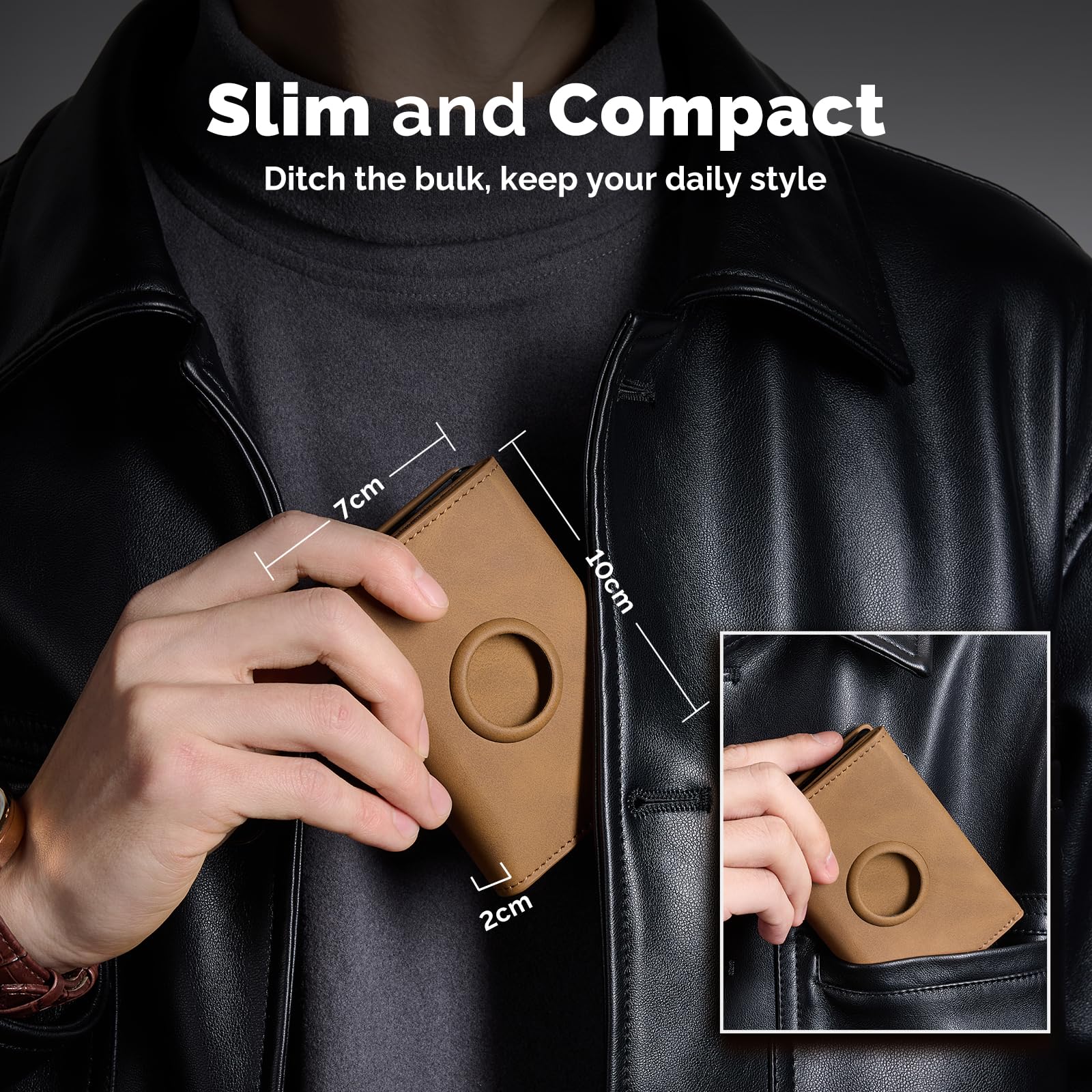 YESIIW Portafoglio Airtag Uomo, Super Compatto e Alta Capacità Pop up Porta Tessere Uomo per 12 Cartes & 15+ Banconote Portafoglio Uomo con Blocco RFID & Chiusura Magnetica, Portafoglio Slim