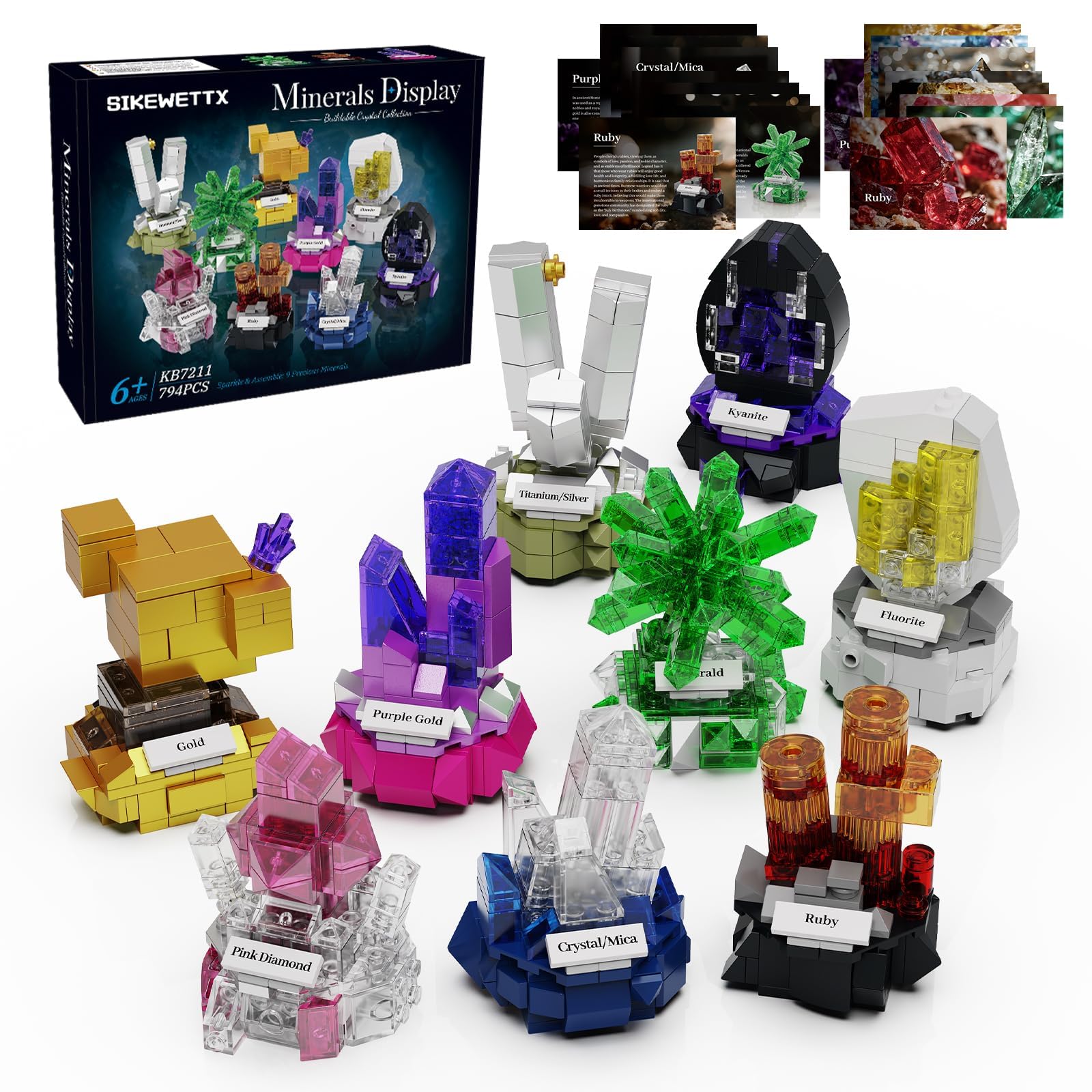 Amazon.com: Mineral Display Building Blocks Set 794pcs, 9 Pack