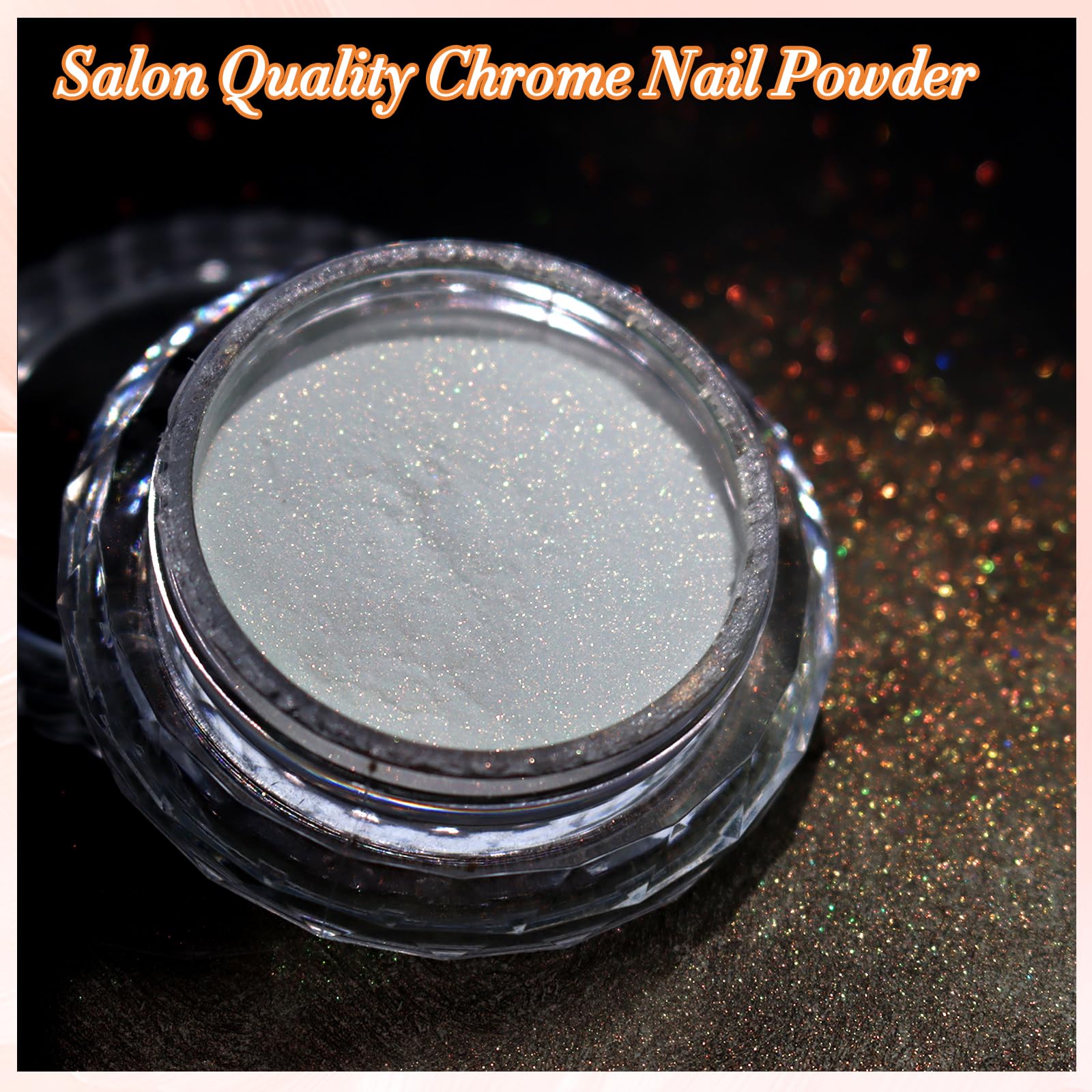 FNNZ Unicorn Chrome Nail Powder, Aurora Unichrome Mermaid Aurora Pigment Pearlescent Nail Art Glitter Dust Decoration for Home DIY Salon Manicure -
