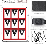 Vista 3 de Strike Zone Target para béisbol y softbol, red ajustable, lanzamiento, bateo, atrapamiento, práctica con zona de ataque numerada para entrenamiento