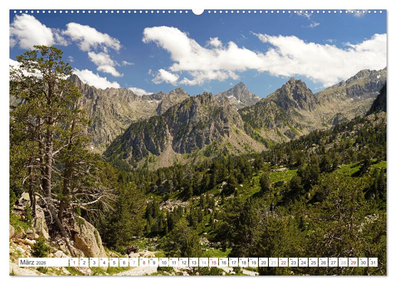 Spanien - die Pyrenäen (hochwertiger Premium Wandkalender 2026 DIN A2 quer), Kunstdruck in Hochglanz: 12 Monate mit der wunderbaren Gebirgslandschaft der spanischen Pyrenäen. (CALVENDO Orte)