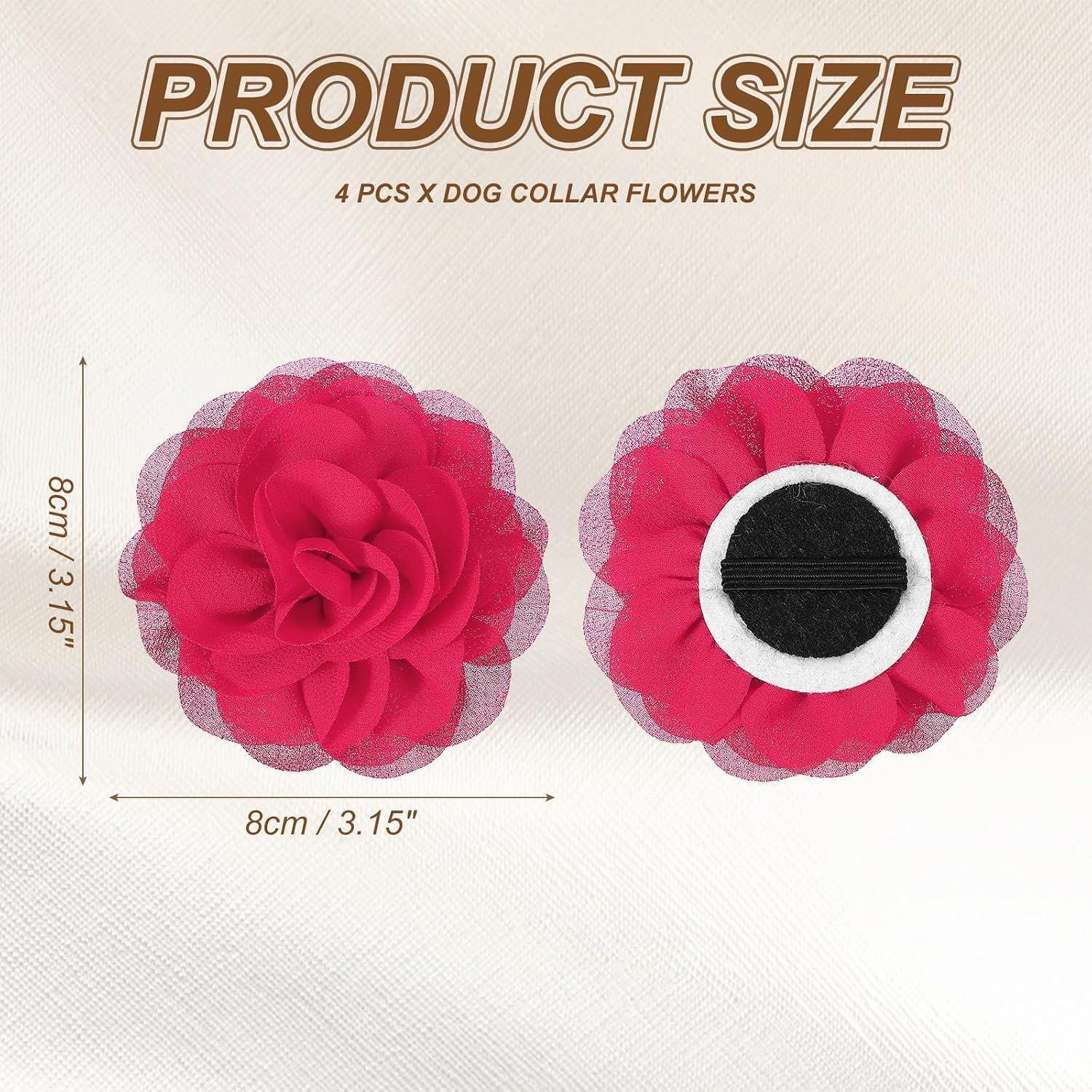Dog Collar Flowers, Pet Flower Charms Soft Chiffon Cat Collar Bow Tie Floral Grooming Supplies, Intended for Dog image 2