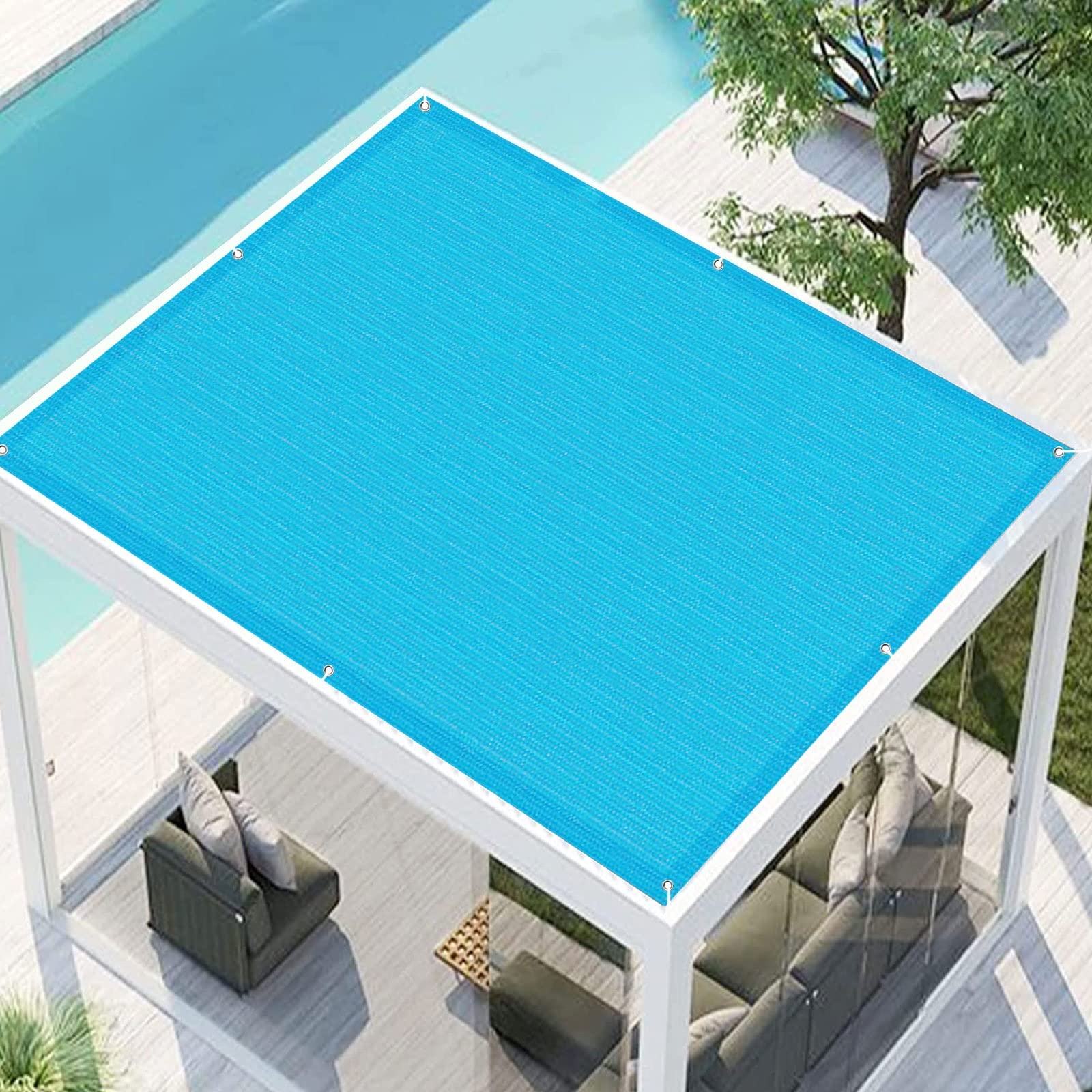 Sunscreen Awning Canopy 2.2 x 2.8 m Sun protection wind protection Party Sunscreen Awning Canopy with Awning Attachment for Outdoor Garden Patio Yard Party, Blue