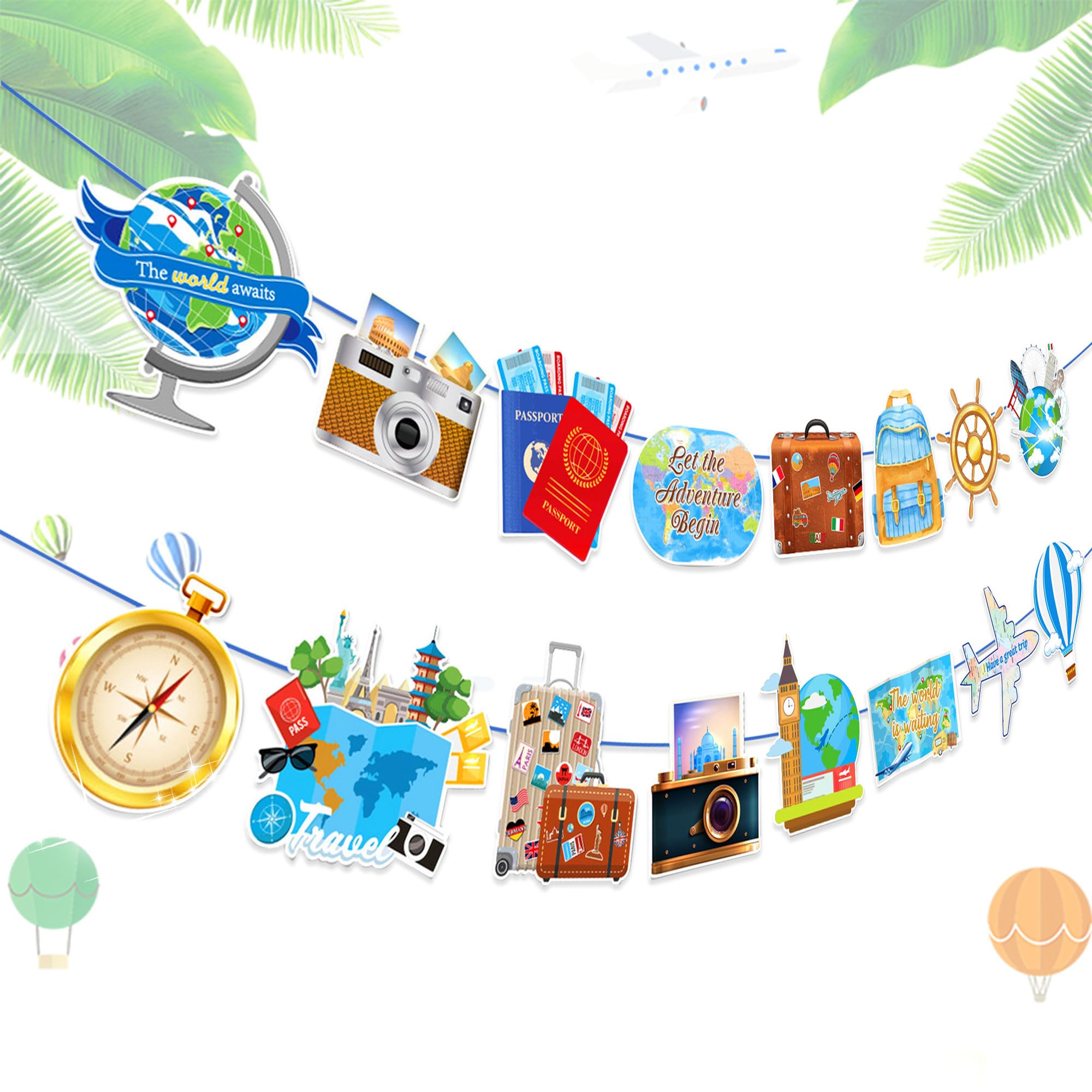 Adventure Awaits Banner Travel Party Supplies Adventure Begin Garland for Birthday Graduation Retirement Farewell Going Away Bachelorette Party Decor Supplies