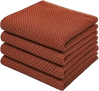 Vista 18 de Homaxy Paños de cocina de 100% algodón con tejido de gofre, ultra suaves, absorbentes, de secado rápido, 12 x 12 pulgadas, paquete de 6, albaricoque