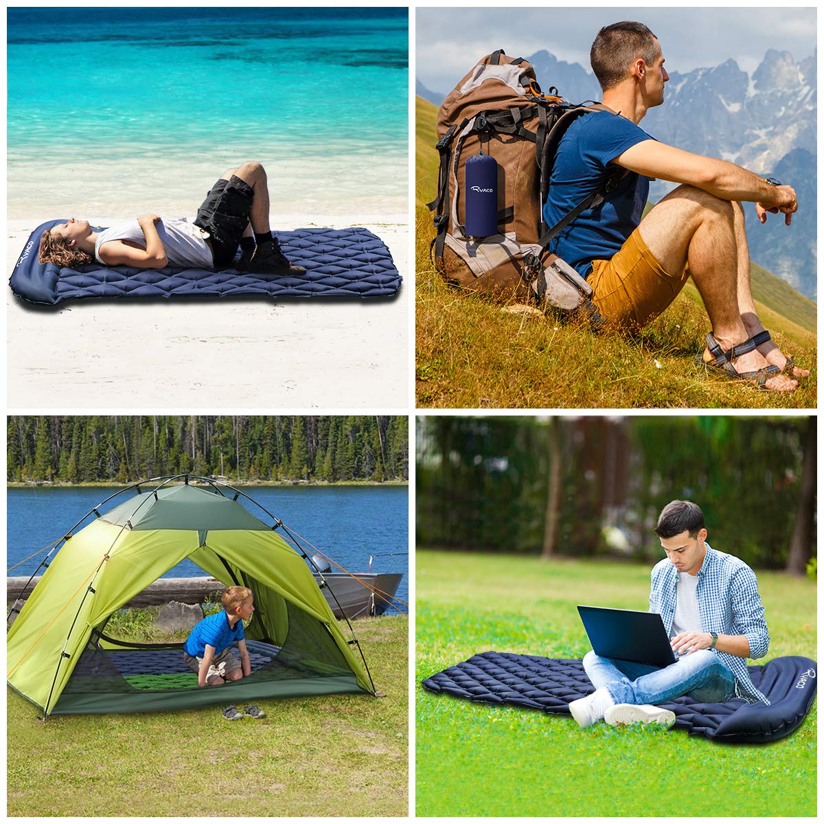 Matelas Gonflable POWERLIX Camping Mat Self-Inflating Sleeping Pad