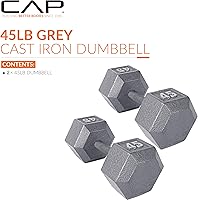 Vista 133 de CAP Barbell Mancuerna hexagonal de hierro fundido Múltiples opciones Negro