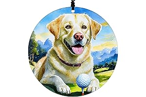 Yellow Lab Golf Christmas Ornament