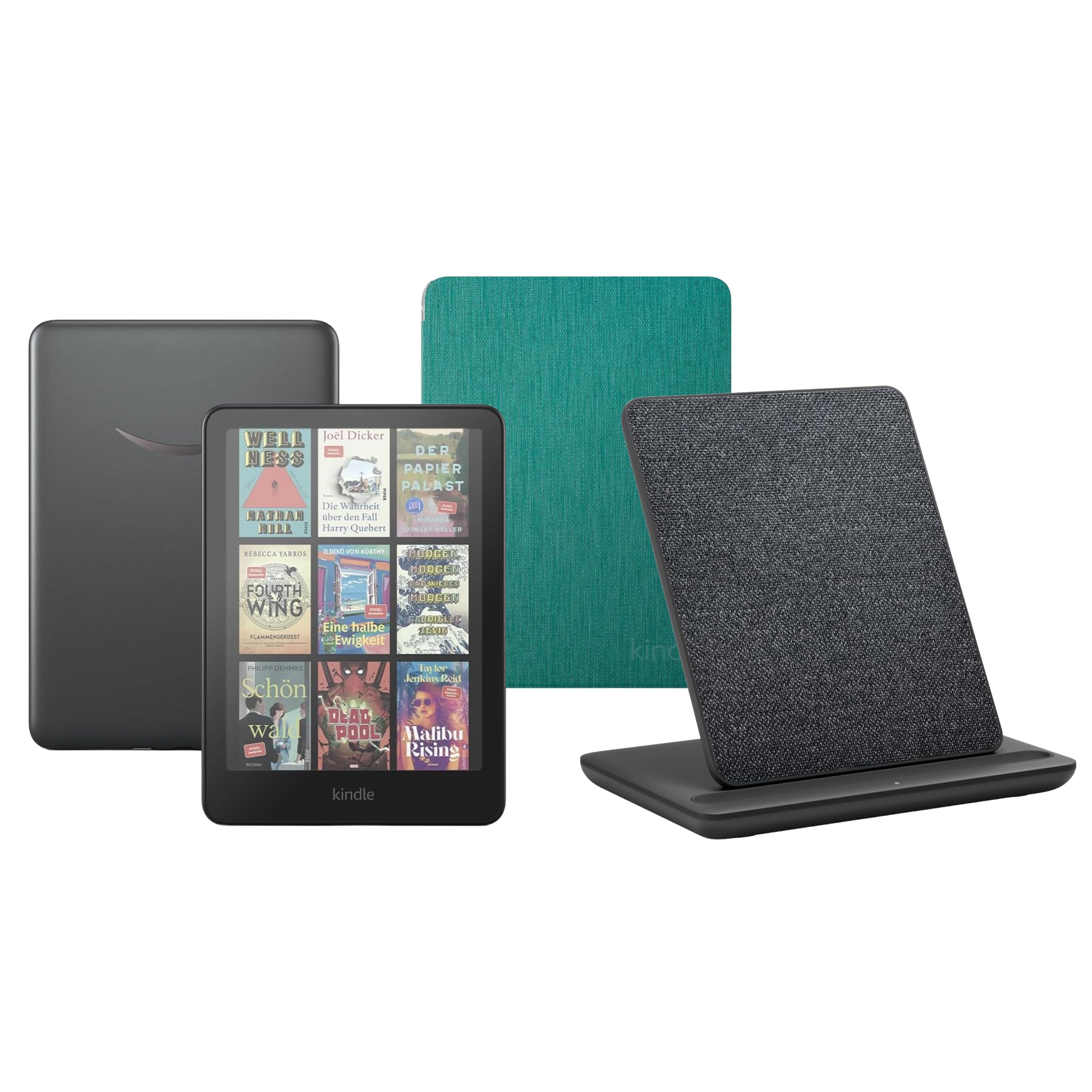 Kindle Colorsoft Signature Edition (32 GB) Mit jade transparenter Hülle und Kabelloses Ladedock