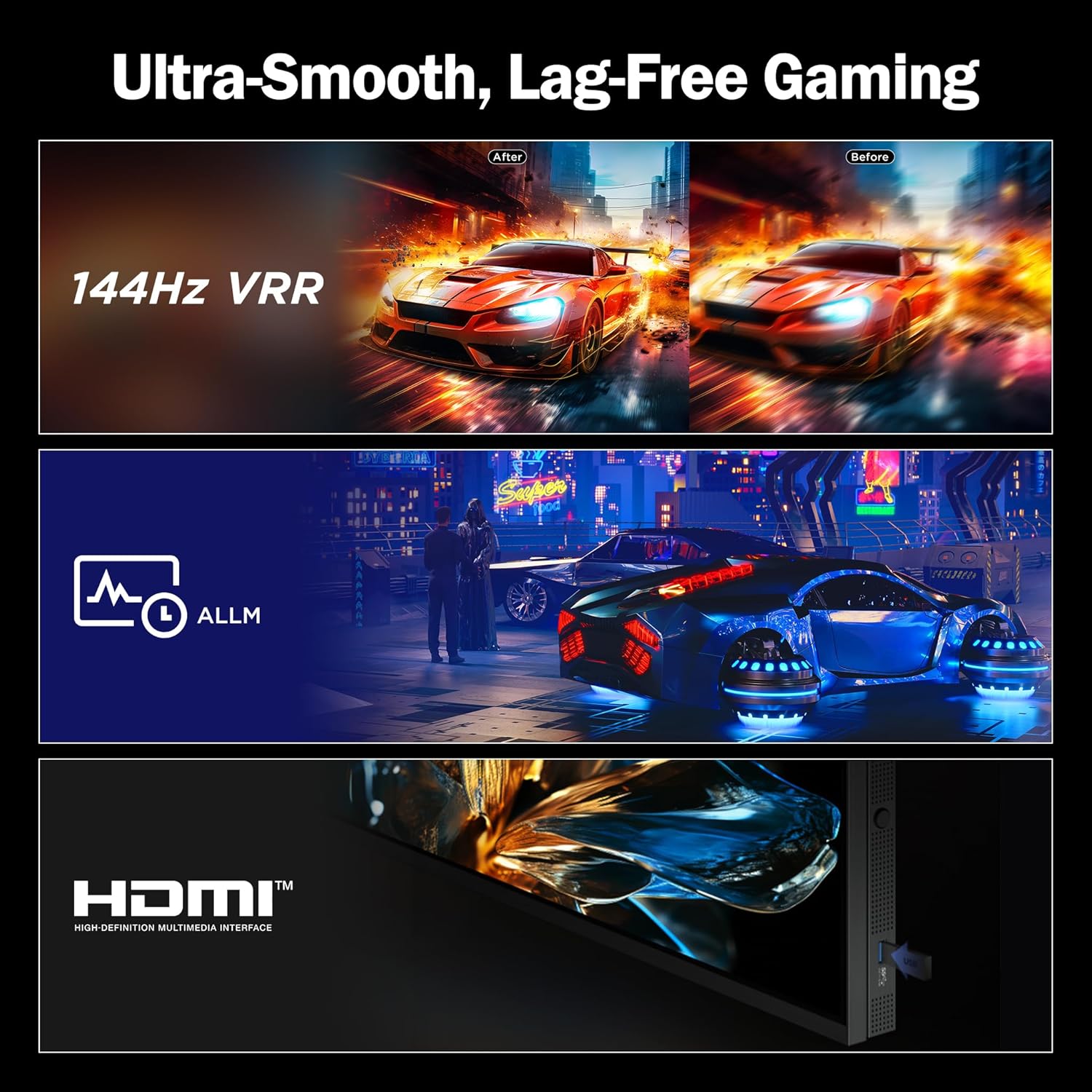Side view diagram of TCL 115X955 Max TV showing various connectivity ports: USB 2.0, LAN, HDMI 1, HDMI 2 (Service), HDMI 3, HDMI 4 (eARC/ARC), Antenna/Cable In, AV In adapter, Digital Audio Out (Optical), and USB 3.0.
