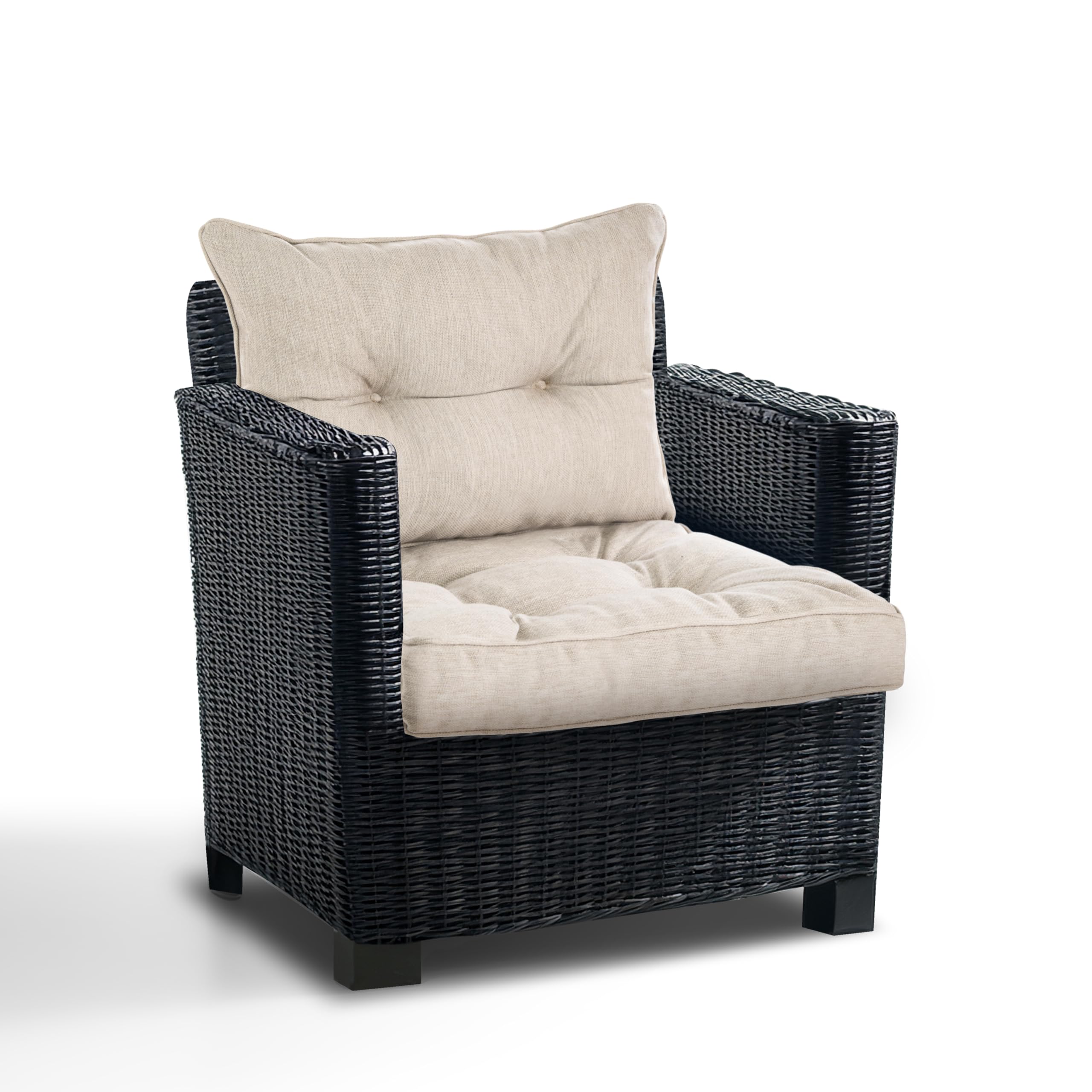 Cuscini poltrone da esterno in rattan 50x50 + 50x40 – cuscini da giardino – cuscini sedie esterno – Polipropilene di Alta Qualità
