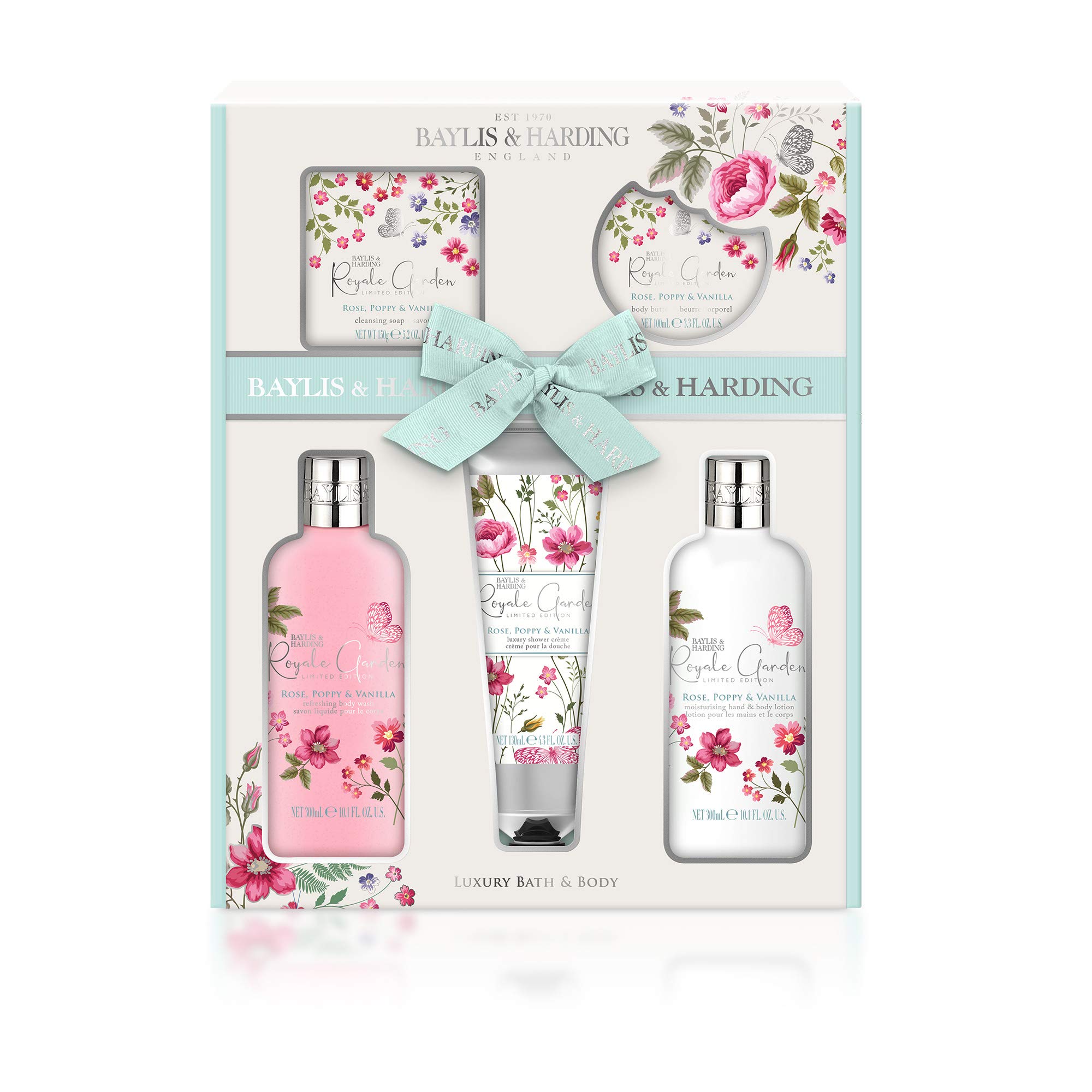 Baylis & Harding Royale Garden Rose, Poppy & Vanilla Luxury Bathing Essentials Gift Set