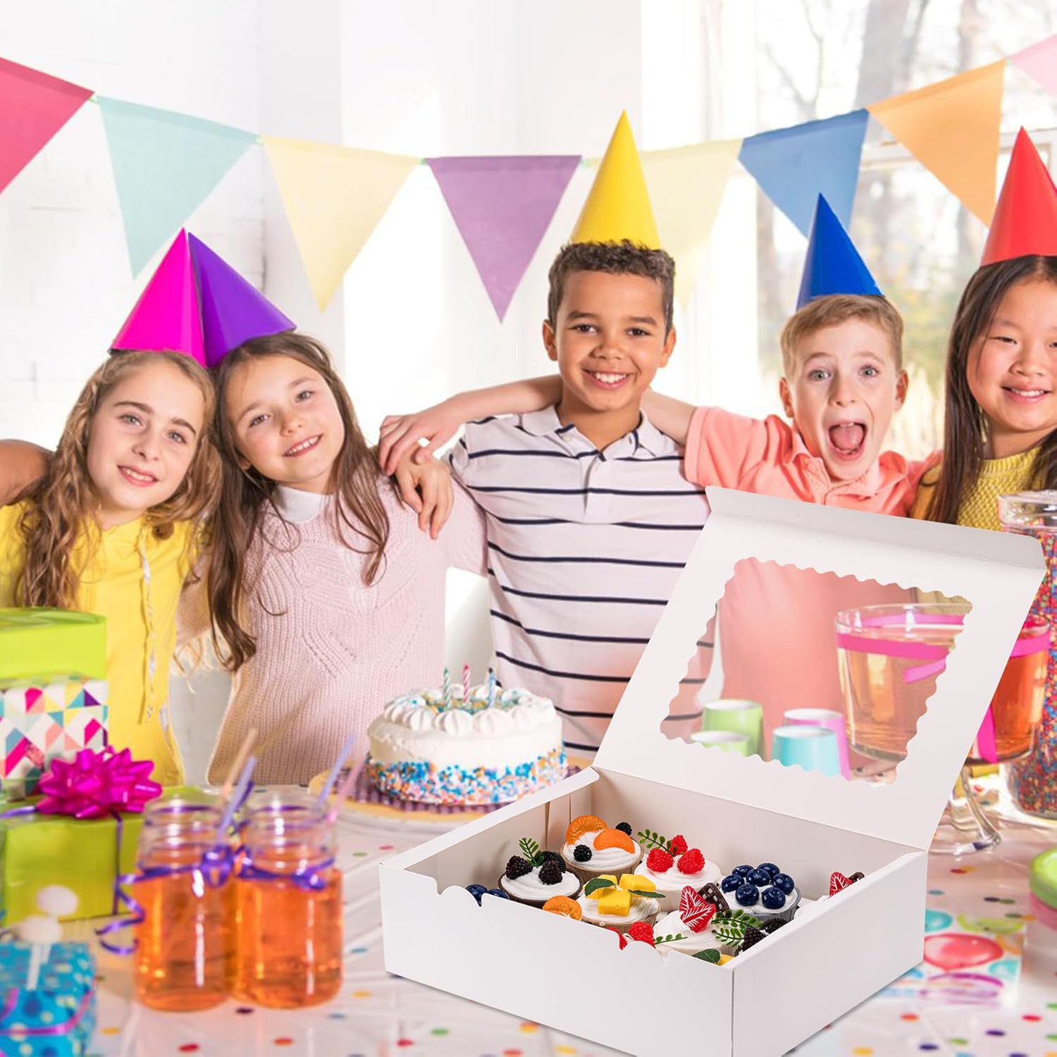 Cupcake Boxes - Hold Cupcake Containers with Window,