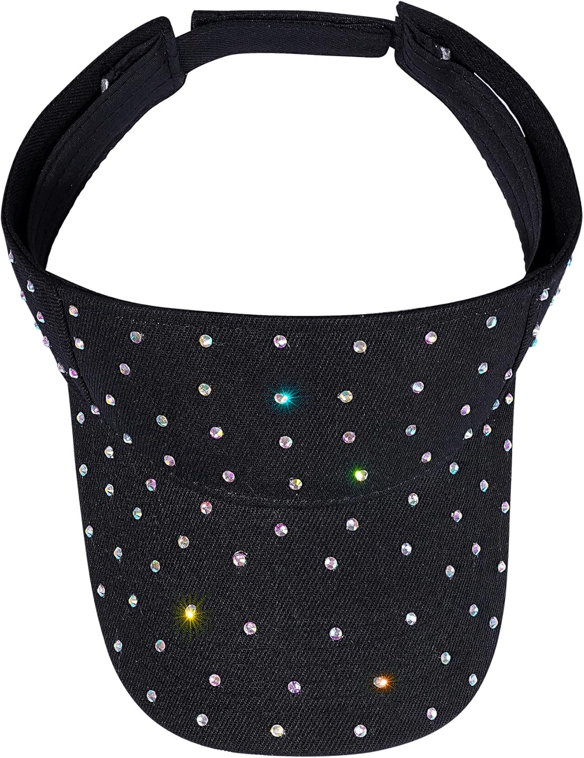 Shiny Rhinestones Sport Sun Visor for Women Sparkle Sun Visor Hat Summer Adjustable Sun Cap - Image 5