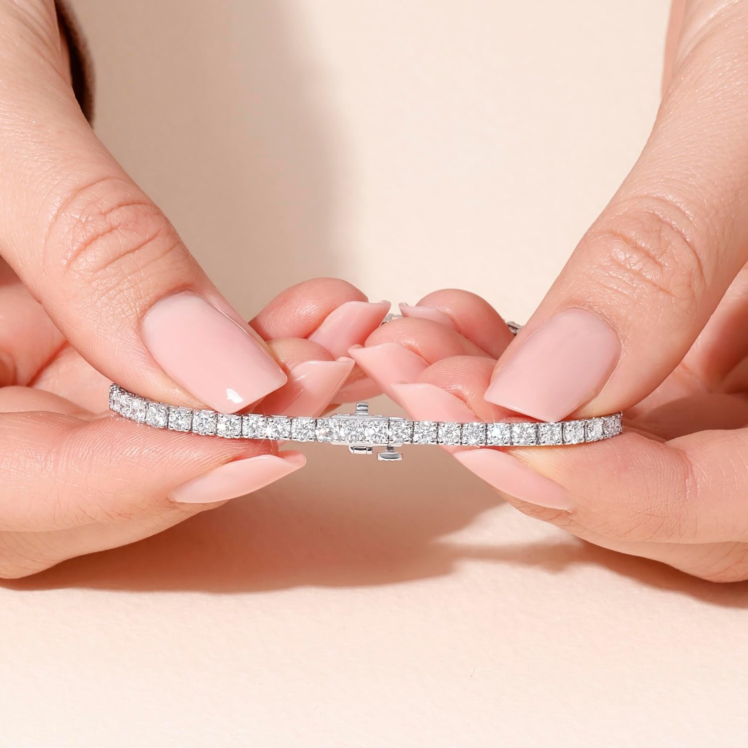 14K White Gold Tennis Bracelet With 3.00-5.00 TCW Lab Grown Diamond, 6.5"/7" Length, IGI Certified, Classic Diamond Bracelet, 4 Prong (E-F Color, VVS-VS), Tennis Bracelet For Women, Fine Jewelry