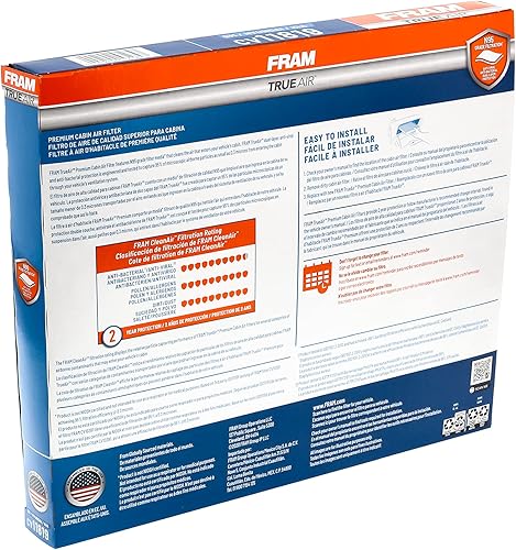 Miniatura 4 de FRAM Filtro de aire de cabina TrueAir de repuesto automotriz para compartimento de pasajeros de automóvil (CV11819), color blanco
