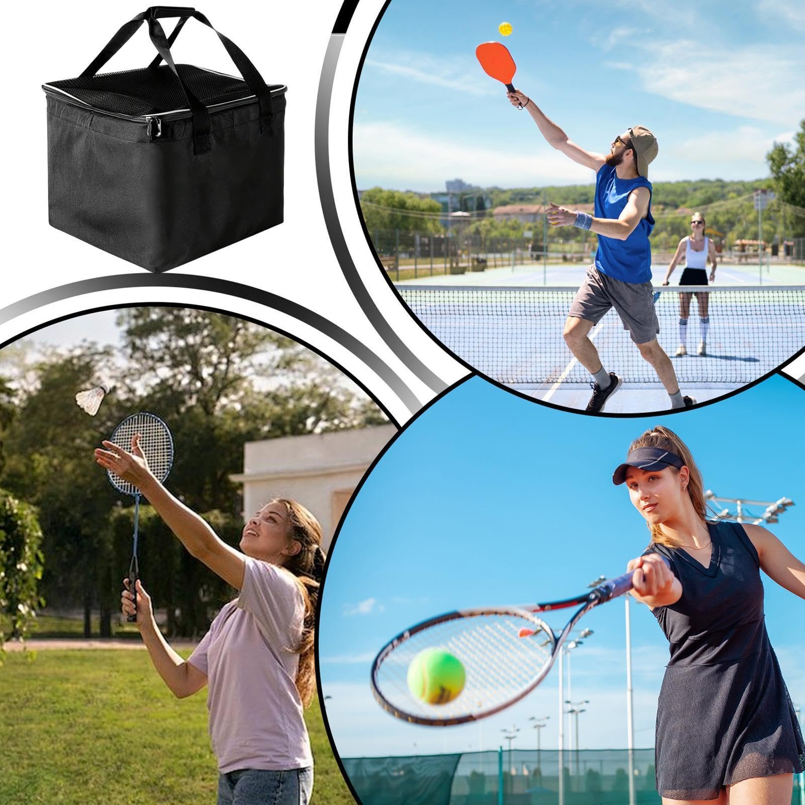 Generisch Tennisball-Tasche, Großes Fassungsvermögen für Aufbewahrung, Tennisball-Halter sowie Organizer-Tasche, für Trainer, Spieler und Sportarten, Baseball, Training, Unterricht und Organisation