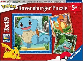 Ravensburger Classic Pokemon Jigsaw Puzzles for Kids Age 5 Years Up - 3X 49 Pieces