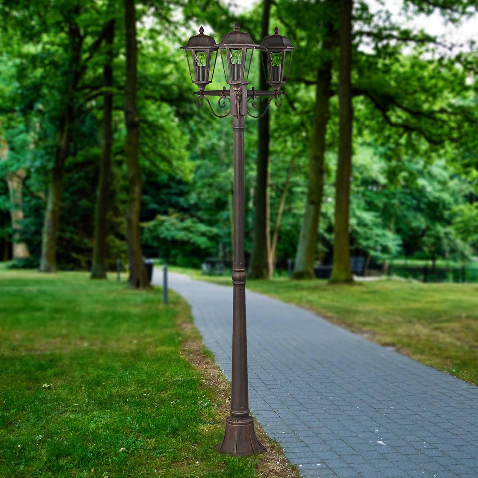 Lindby Lampione da esterni (Antico) colore Marrone, in Alluminio Candelabro lampada