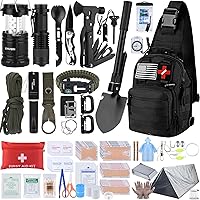 KNVBIN 250-in-1 Survival First Aid Kit with MOLLE Trauma Bag, Emergency Tent, Axe - Bug Out Gear for Camping, Hiking, Disasters