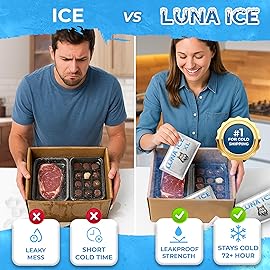 Dry Ice Packs for Shipping XL - Long Lasting ice Packs - 24+ Hour Freeze Power - BPA Free - 60 Pack Bulk 30 lb - Hielo Seco - Reusable Gel Bricks for Food