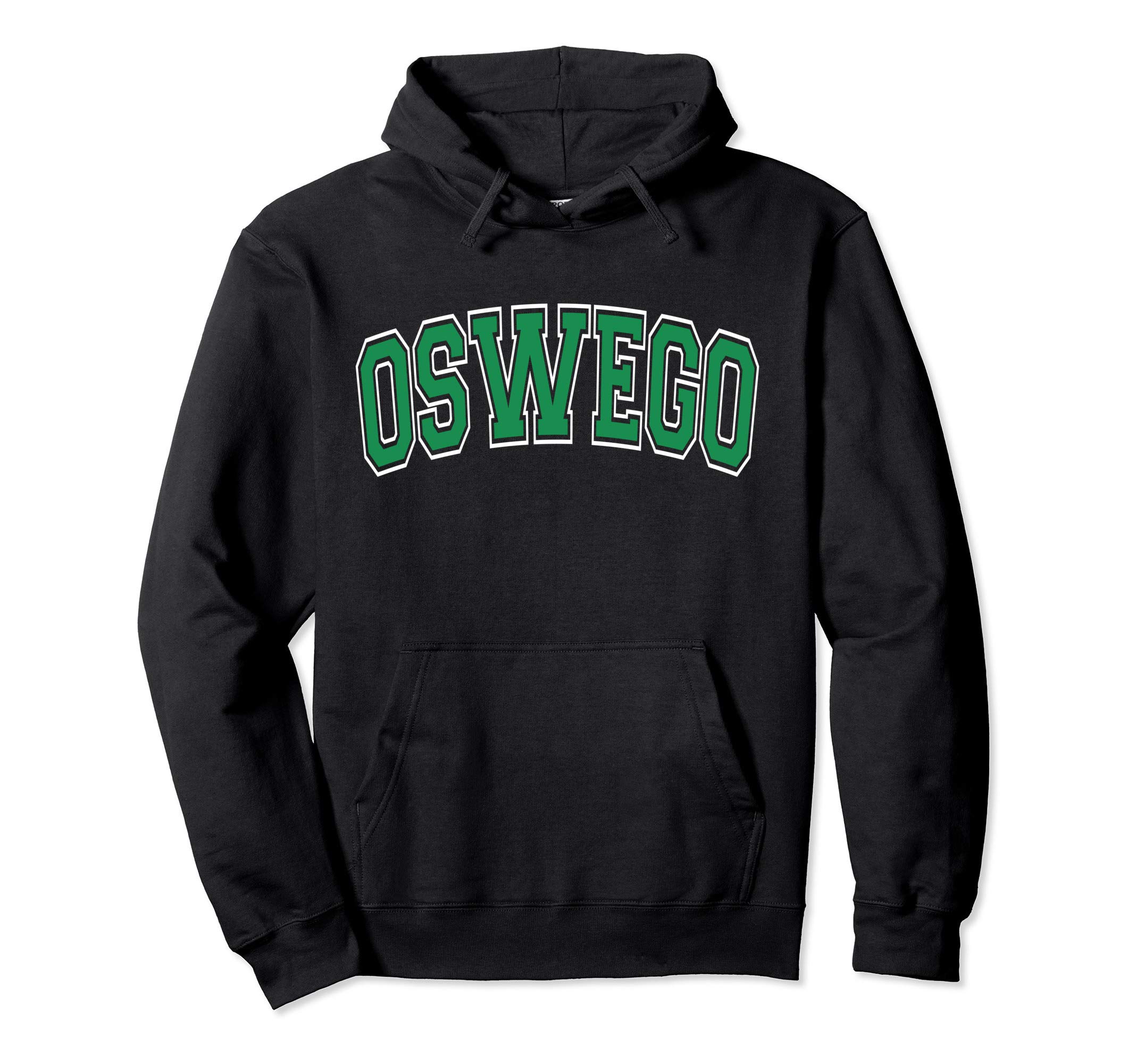 133 Apparel Oswego NYOswego Arched Green Text Pullover HoodieOEKO-TEX STANDARD 100