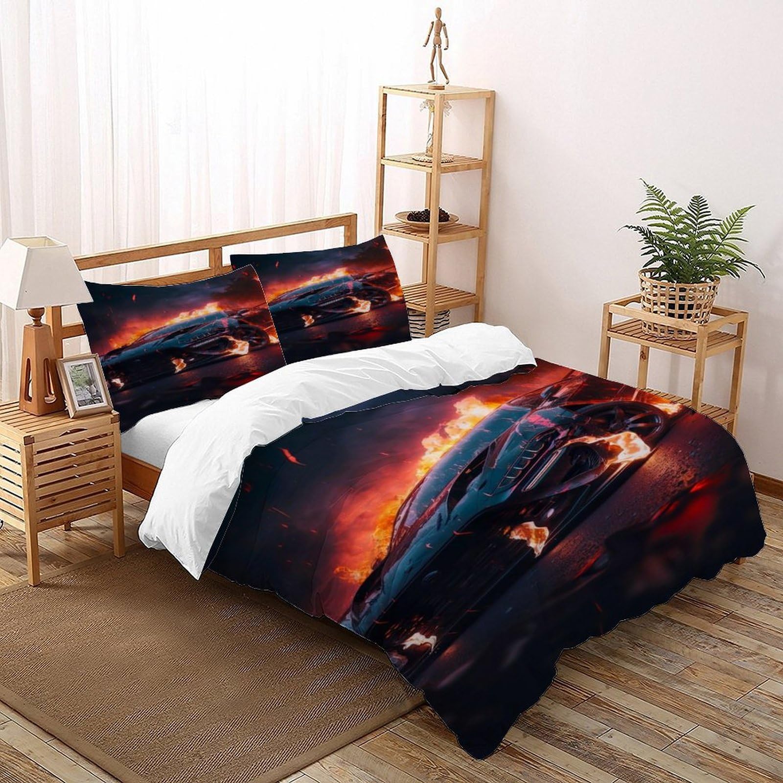 Housse de couette voiture 3D respirante anti-transpiration pour lit double