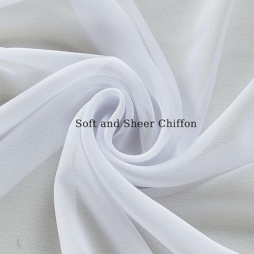 Miniatura 7 de Paquete de 2 caminos de mesa de gasa blanca de 10 pies, 27.5 x 118 pulgadas, camino de mesa de gasa transparente, romántico, bohemio, rústico,