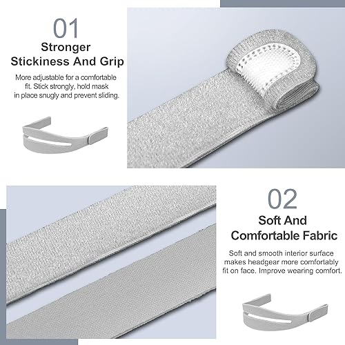 Miniatura 8 de Paquete de 2 cojines de almohada de repuesto P30i (L) con correa para Airfit P30i  Incluye 2 cojines y 2 correas para la cabeza, lavables y