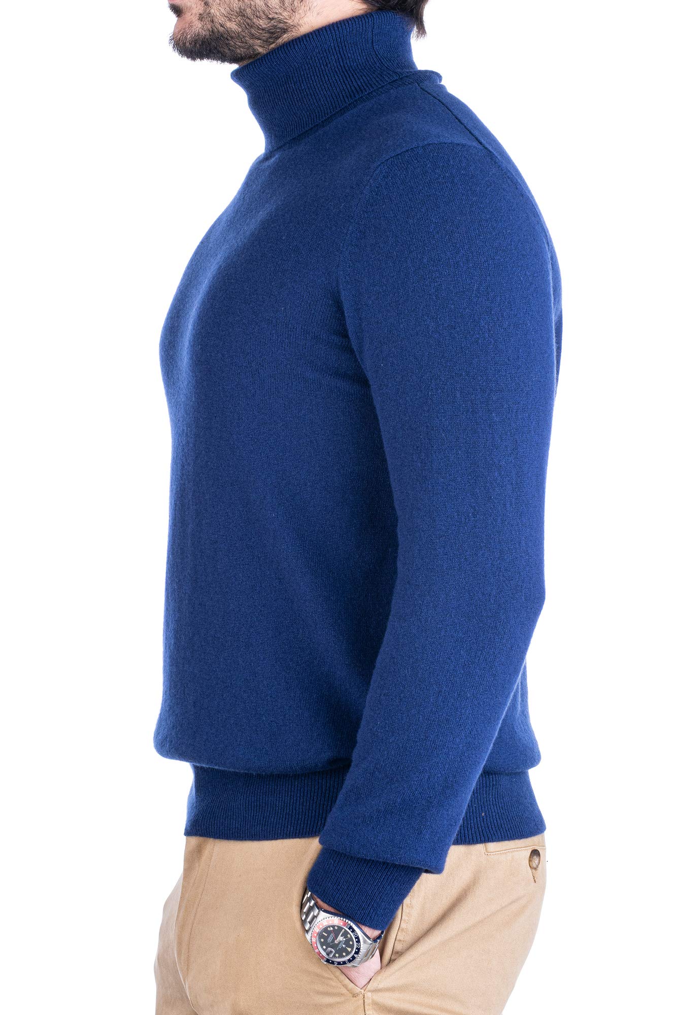 Jersey de Cuello Vuelto para Hombre, suéter de Invierno de Manga Larga, cálido, con 5% de Cachemira, 25% Lana, 30% Viscosa y 40% Poliamida