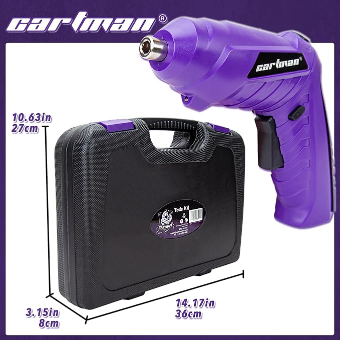 Kit de Herramientas CARTMAN 149 Piezas con Destornillador Eléctrico Púrpura miniatura 2