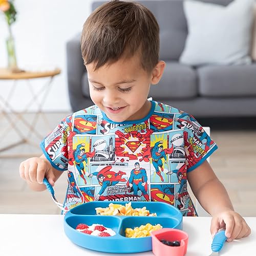 Miniatura 4 de Bumkins Baberos para bebés y niños pequeños, baberos para niñas y niños, grandes para 1-3 años, babero impermeable de manga corta para niños