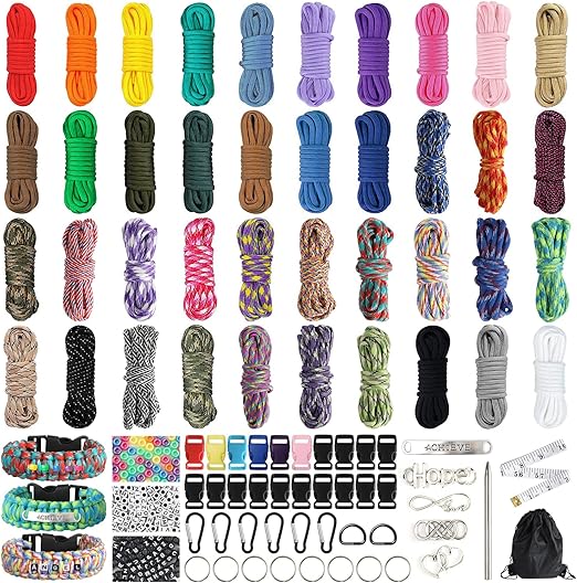 GNILLKO Paracord Bracelet Kit, 40 Colors 10 Feet 550