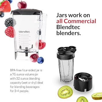 Blendtec Total Blender Classic (Black) & 90oz* WildSide+ Jar