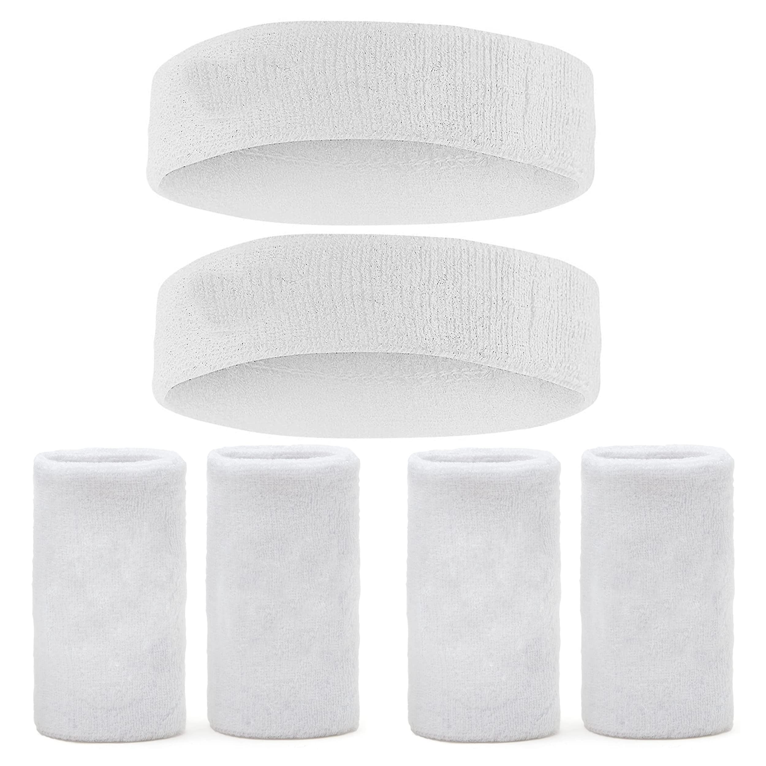 SUPRO Men & Women Head & Wrist Band, Sports Headbands for Men, Workout Accessories, Sweat Band, Sweat Wicking Head & Wrist Band Sweatbands for Running Gym, Unisex Hair Band White Color 2 Pair (B09MSD1W2D) Amazon Price History, Amazon Price Tracker
