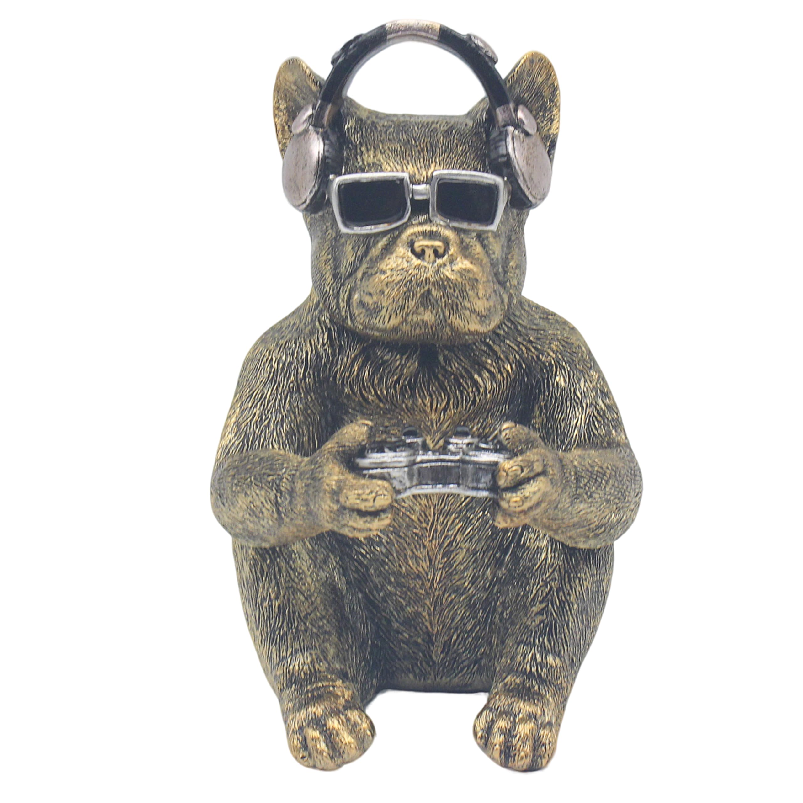 L & P Home & Gifts Women's Frenchie Gamer Lesser & Pavey Animals With Attitude Home Decor Figurine | Fun French Bulldog Ornament For Living Room & Office | Decorative Statue Gift For Men & Families | Modern Home