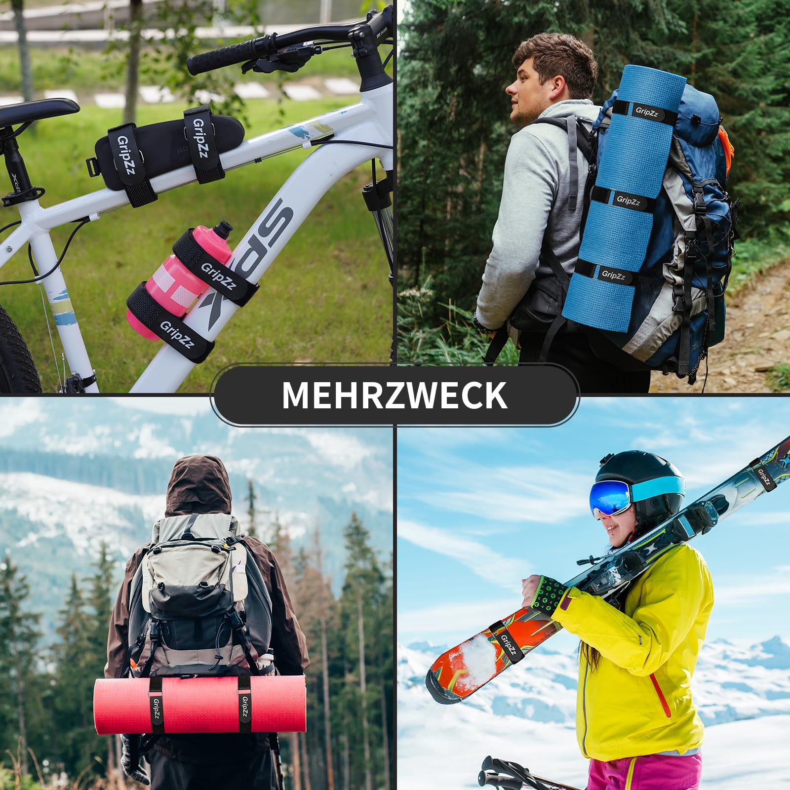 Pasy do Bagażnika Rowerowego 65 cm x 3,8 cm (2 sztuki), Regulowane pasy stabilizujące, do mocowania roweru na ścianie, transportu i przechowywania, idealne do kół, ramy i akcesoriów rowerowych