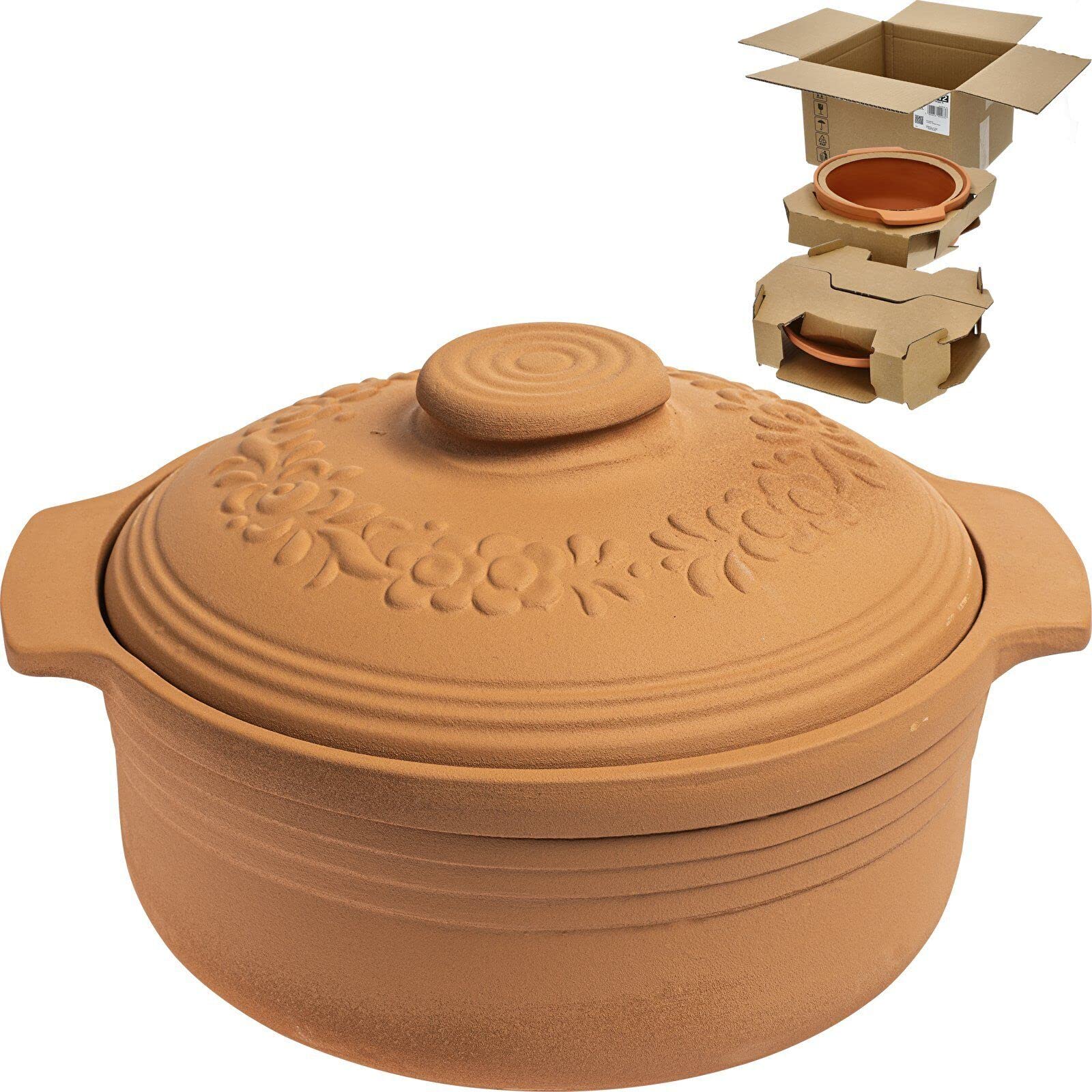 Plat de Cuisson en Argile 4L - Ustensiles de Cuisine en Argile