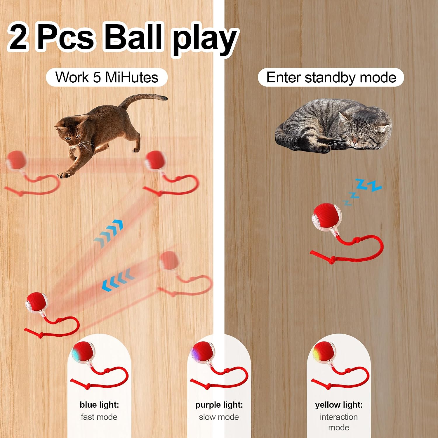 Automatic Cat Toy, Cat Interactive Toy With 2 Auto-Moving Balls In Cat Play Mat, Cat Mat Toy With Scratch-Resistant Fabric, Self-Rolling Balls To Spark Playful Interest (Heart Patterns - Round)