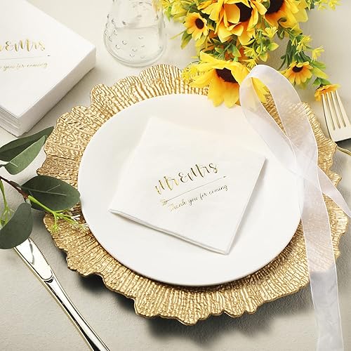 Miniatura 3 de 400 servilletas de boda de papel de aluminio dorado de 3 capas Mr Mrs Servilletas de cóctel de boda para recepción, compromiso, despedida de