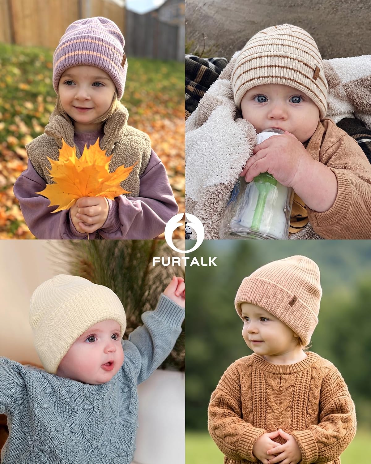 FURTALK Toddler Baby Boys Girls Beanies Kids Winter Hats Children Knit Caps image 5