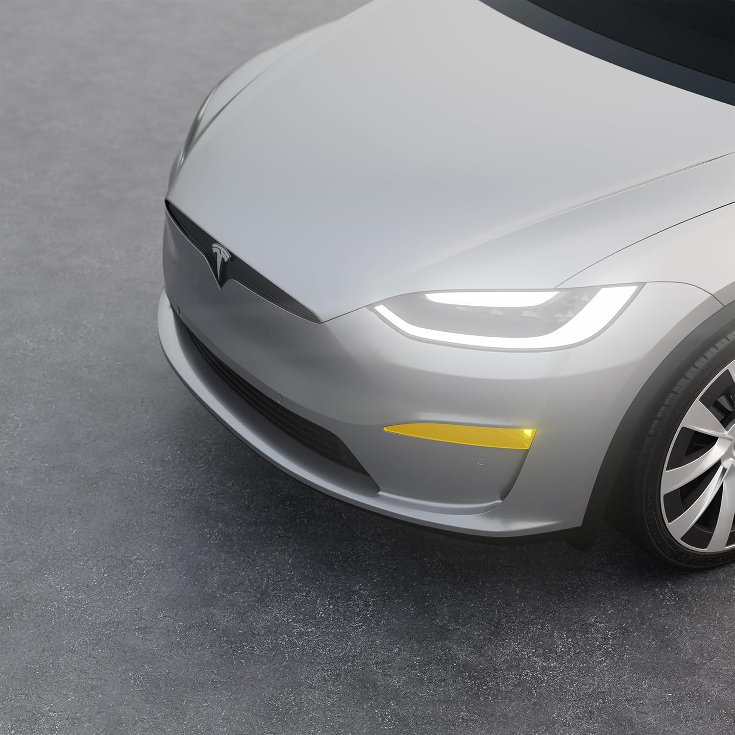 TWRAPS Fog Lights PPF for Tesla Model S & Tesla Model X 2021-2026 Refresh Plaid & Long Range - Calendered Brimstone Yellow Shade Filter, Fog Lamp Cover Film