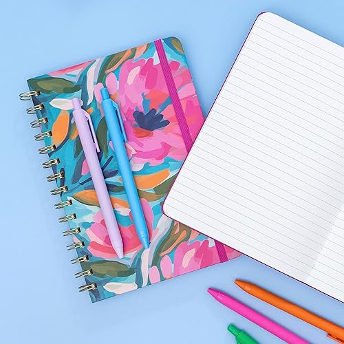 Miniatura 7 de PAPERAGE Cuaderno de diario en espiral forrado (azul cielo), 160 páginas, tamaño mediano de 5.5 x 8 pulgadas, papel grueso de 3.53 ozm, tapa dura,