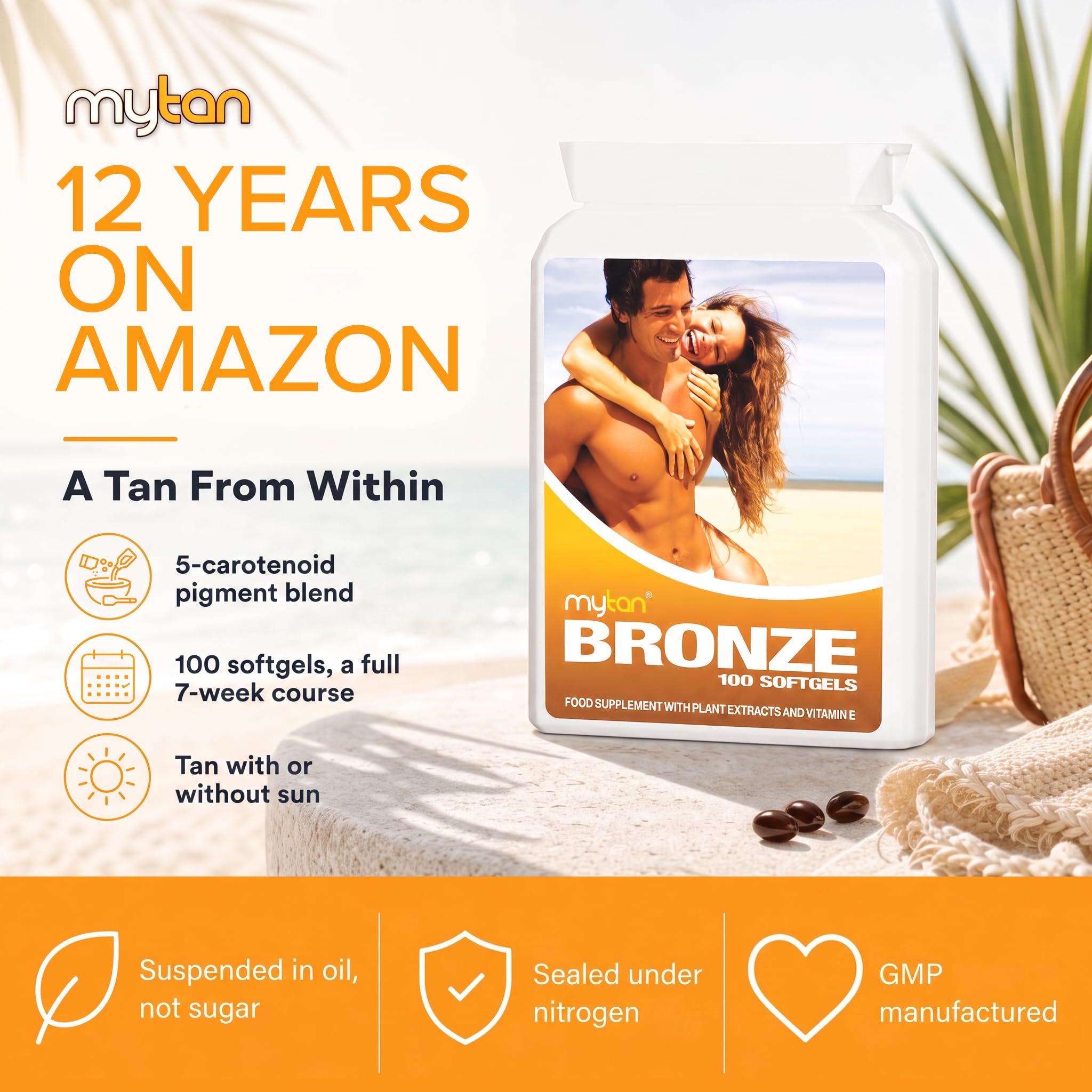 Bronze Tanning Softgels | Natural Mixed Carotenoids | 100 Softgels — Amazon image 2