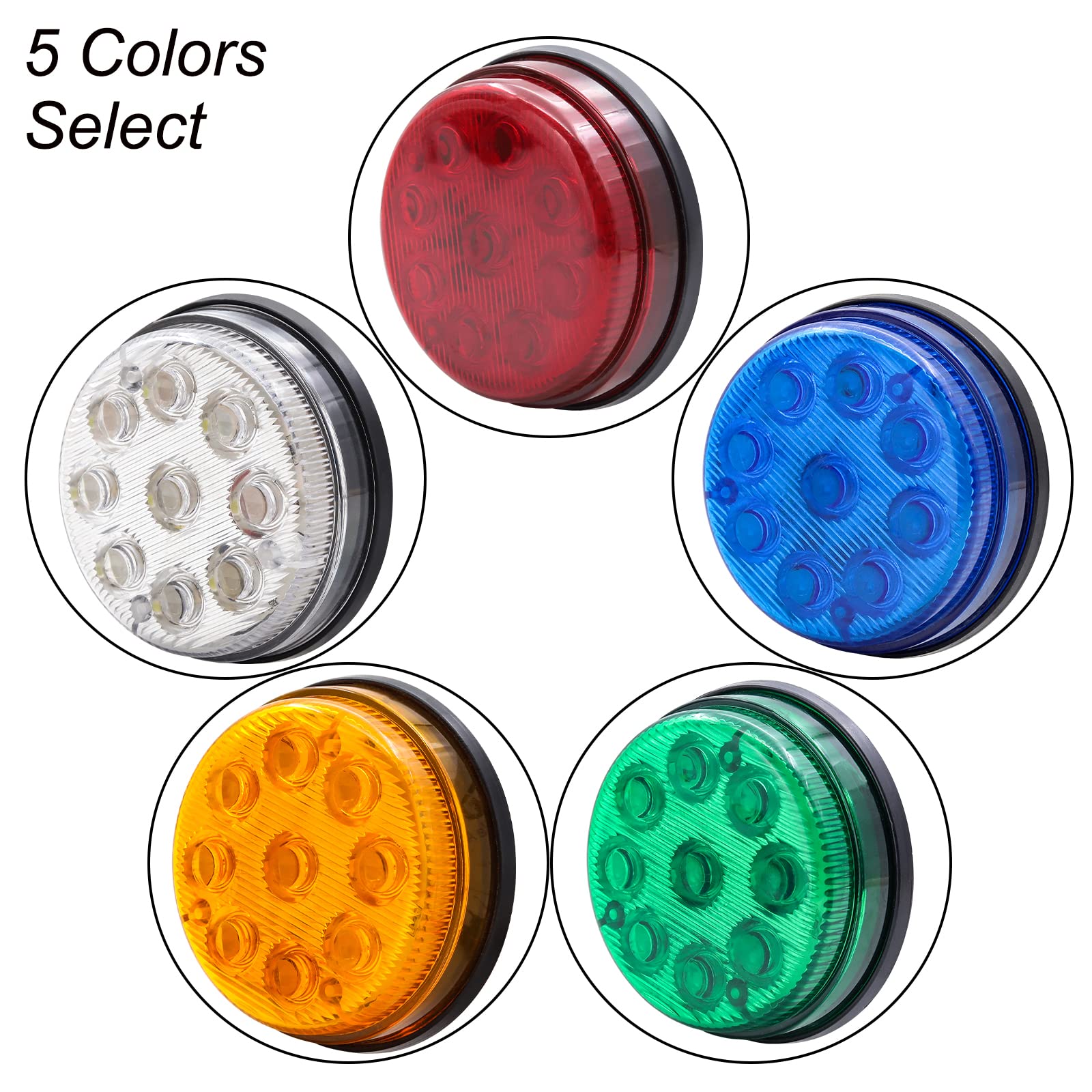 Biqing 8PCS LEDs Feux de Gabarit pour Remorque 24V Ambre Rouge, 6.4 Feux de Position Latéraux Feu Latéral Ampoule avec Lunette Chromée pour Voiture Véhicule Camion Remorque Caravane